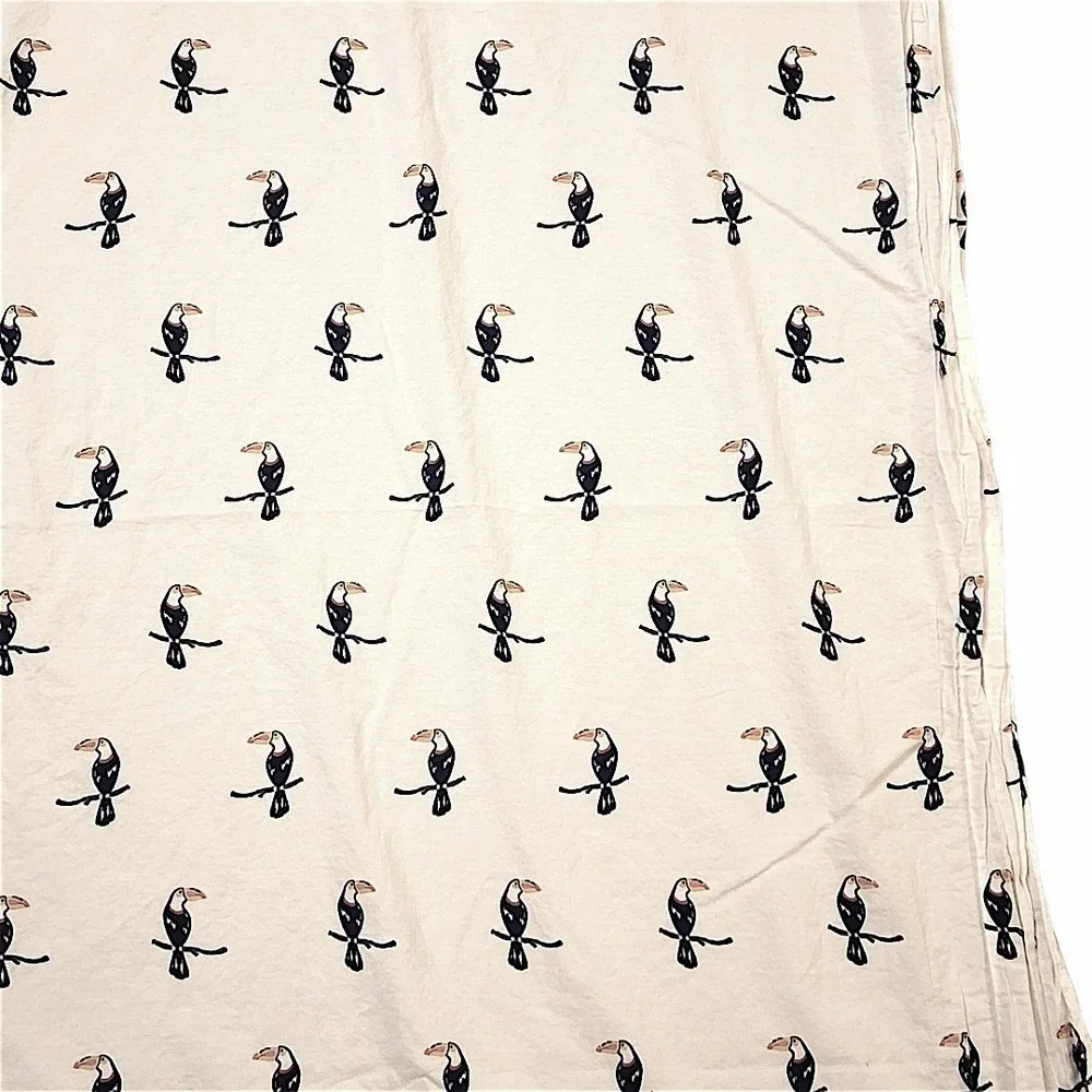 Martha‎ Stewart Flat Sheet Twin WHIM Toucan Bird Kids White Tropical Cotton Bed